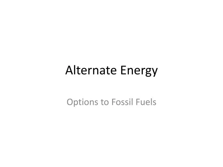 alternate energy