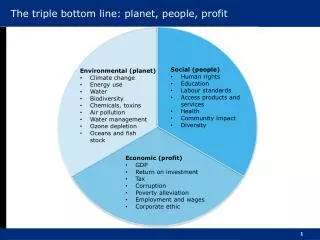 The triple bottom line: planet, people, profit