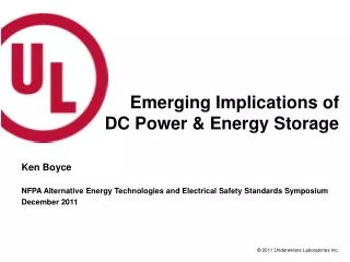 Emerging Implications of DC Power &amp; Energy Storage