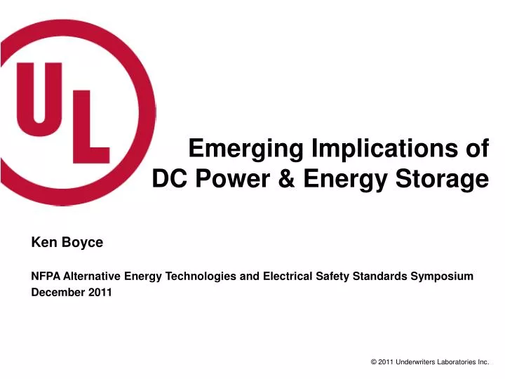 emerging implications of dc power energy storage