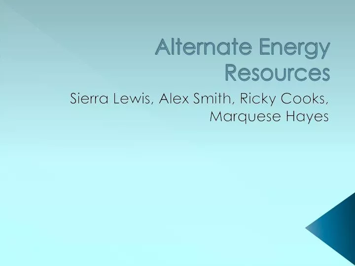 alternate energy resources