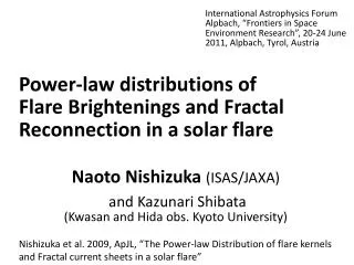 Power-law distributions of Flare Brightenings and Fractal Reconnection in a solar flare