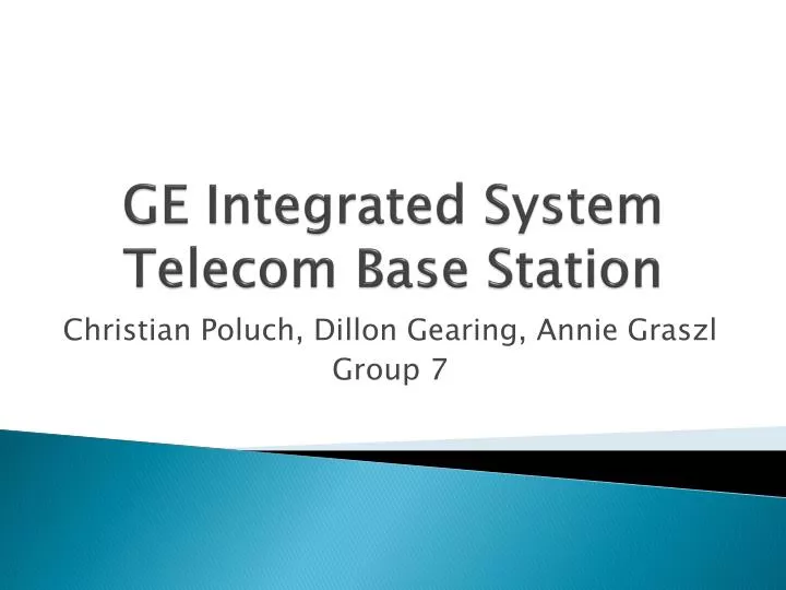 ge integrated system telecom base station