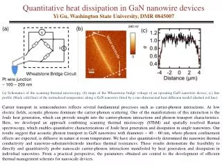 Quantitative heat dissipation in GaN nanowire devices Yi Gu , Washington State University, DMR 0845007