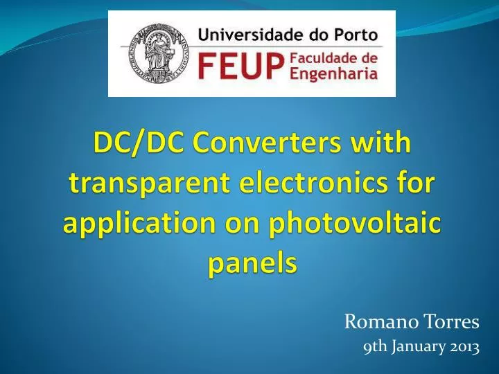 dc dc converters with transparent electronics for application on photovoltaic panels