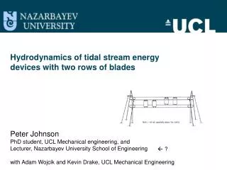 Hydrodynamics of tidal stream energy devices with two rows of blades