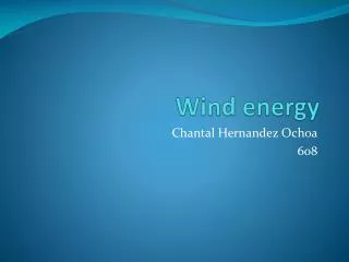 Wind energy