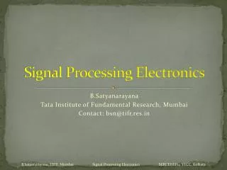 Signal Processing Electronics