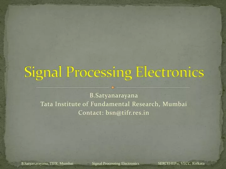 signal processing electronics