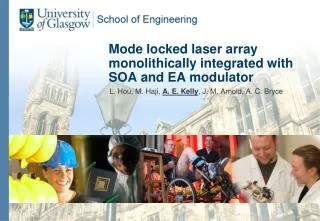 mode locked l aser a rray monolithically i ntegrated with soa and ea modulator