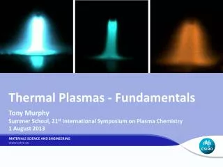 Thermal Plasmas - Fundamentals