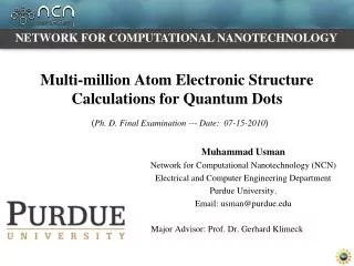 Multi-million Atom Electronic Structure Calculations for Quantum Dots