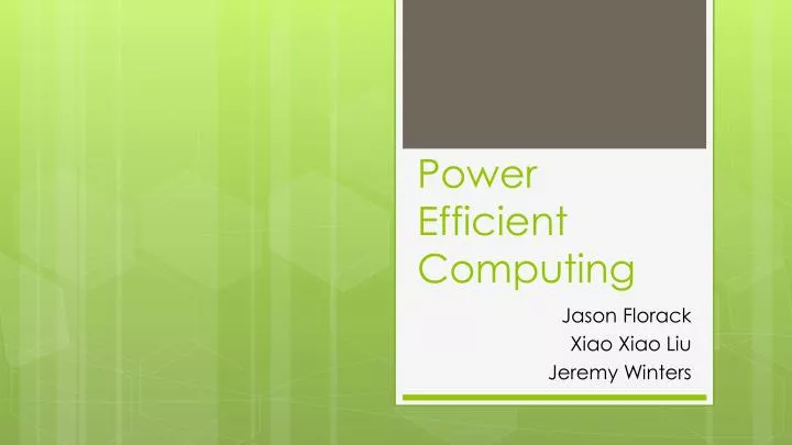 power efficient computing