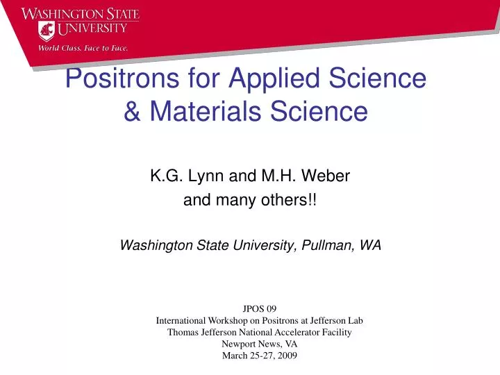 positrons for applied science materials science