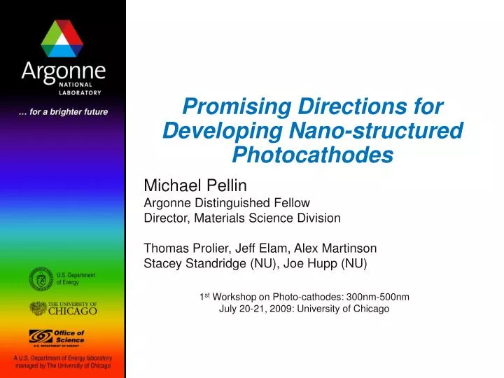 promising directions for developing nano structured photocathodes