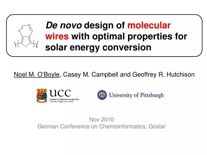 de novo design of molecular wires with optimal properties for solar energy conversion