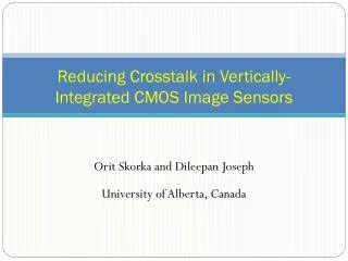 Reducing Crosstalk in Vertically-Integrated CMOS Image Sensors