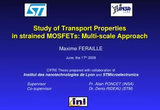 Study of Transport Properties in strained MOSFETs: Multi-scale Approach