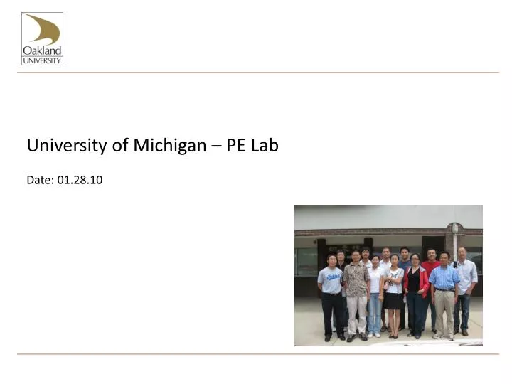 university of michigan pe lab date 01 28 10