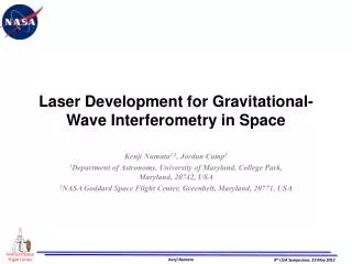 Laser Development for Gravitational-Wave Interferometry in Space