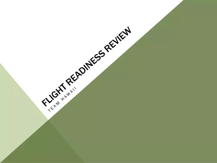 flight readiness review