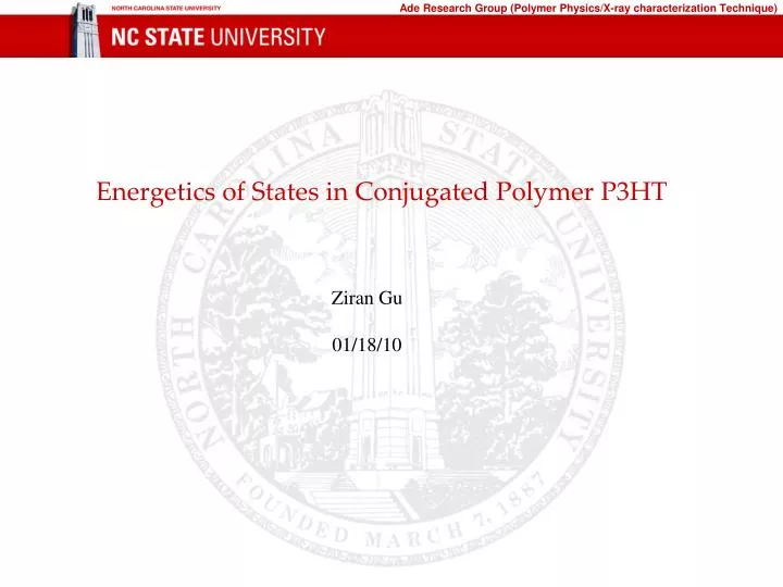 energetics of states in conjugated polymer p3ht