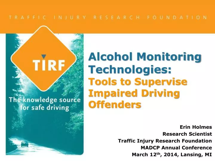 alcohol monitoring technologies tools to supervise impaired driving offenders