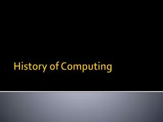 History of Computing