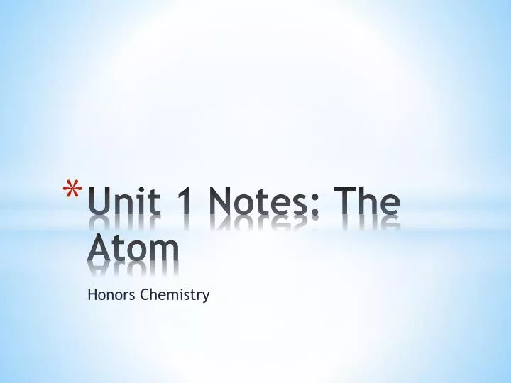 unit 1 notes the atom