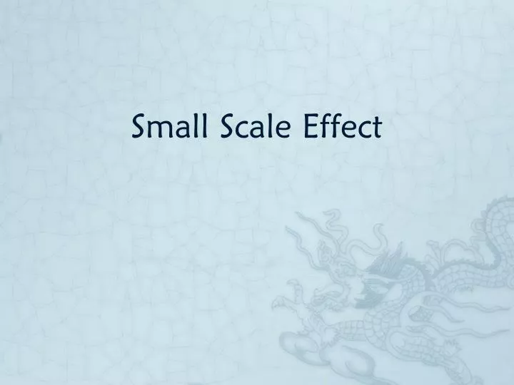 small scale effect