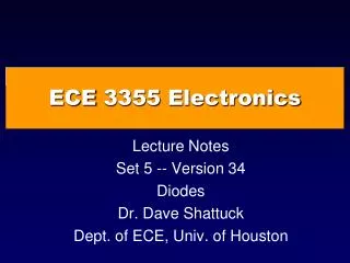 ECE 3355 Electronics