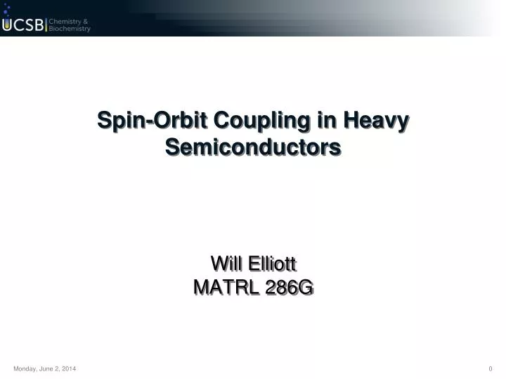 spin orbit coupling in heavy semiconductors