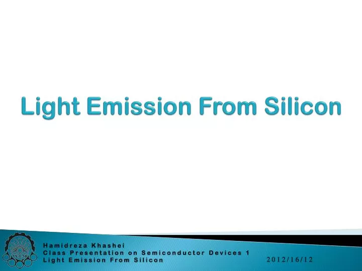 light emission from silicon