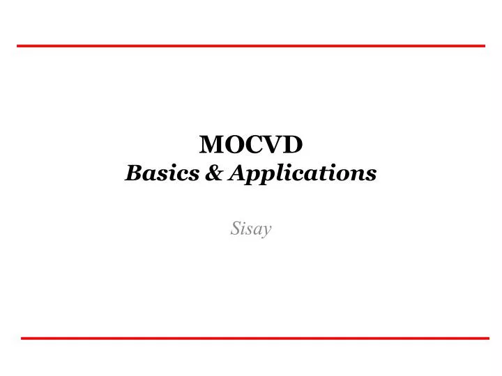 mocvd basics applications