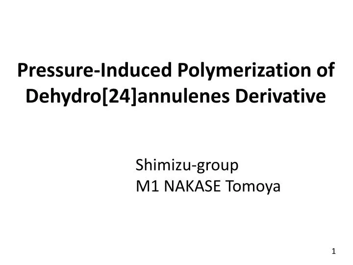 pressure induced polymerization of dehydro 24 annulenes derivative