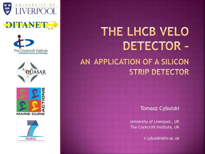 the lhcb velo detector an application of a silicon strip detector