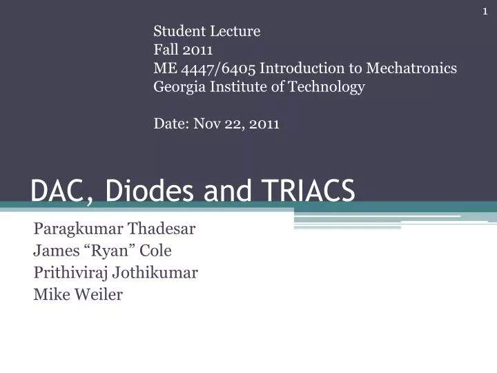 dac diodes and triacs