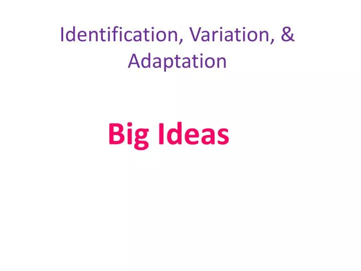 identification variation adaptation