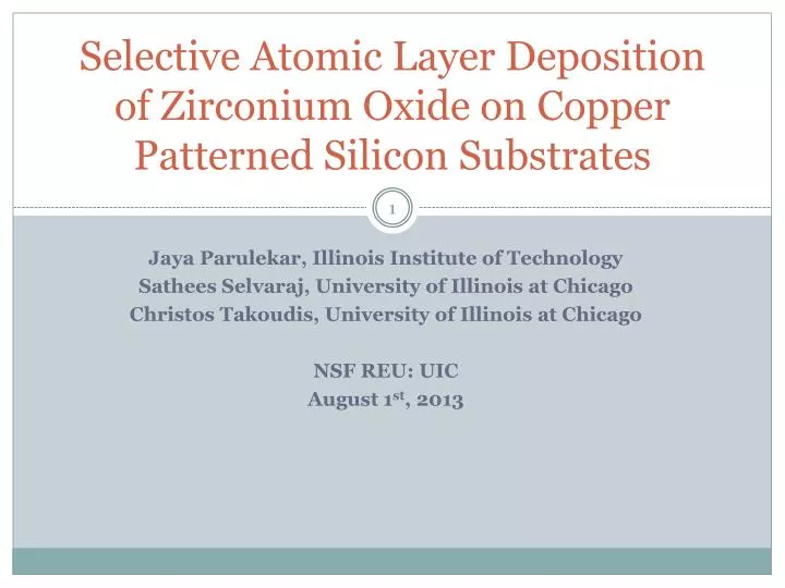 selective atomic layer deposition of zirconium oxide on copper patterned silicon substrates
