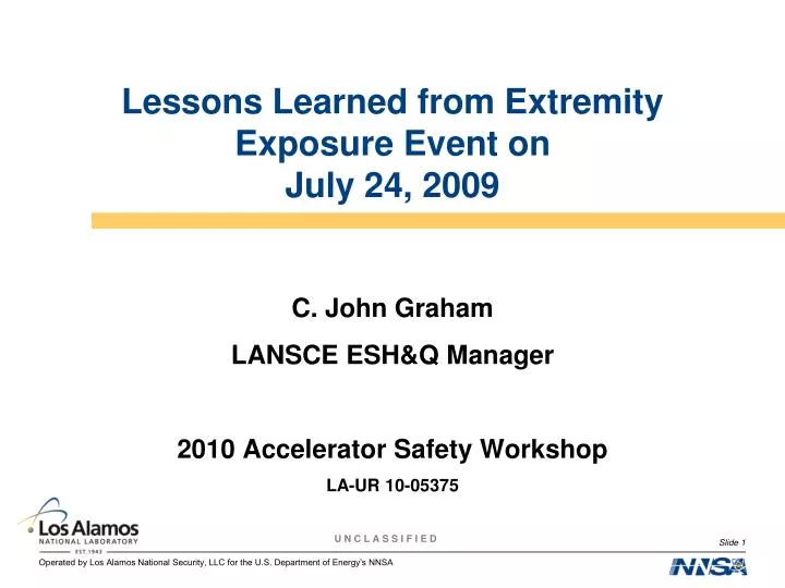 lessons learned from extremity exposure event on july 24 2009