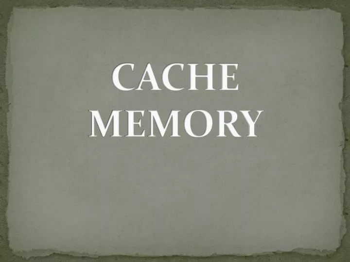 cache memory