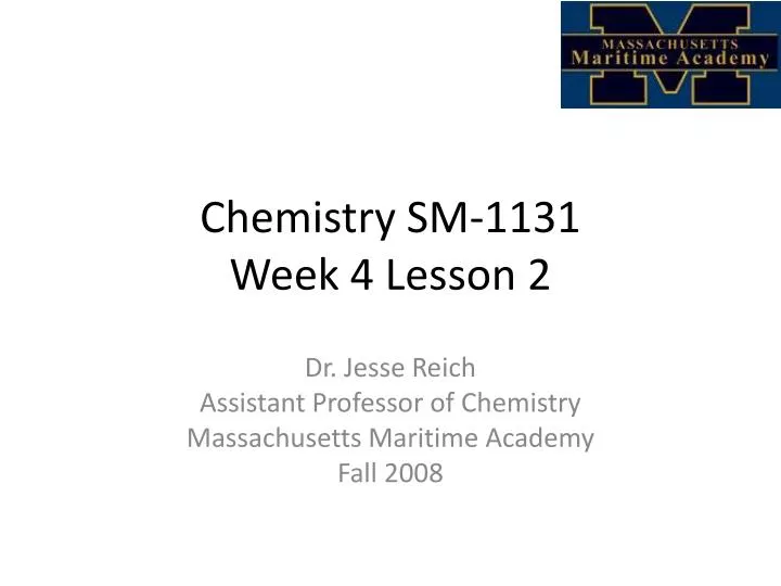 chemistry sm 1131 week 4 lesson 2