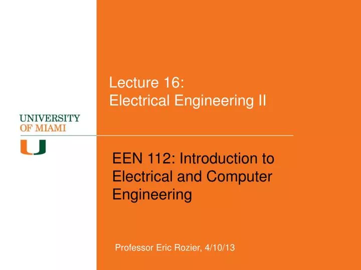 lecture 16 electrical engineering ii