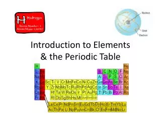 Introduction to Elements &amp; the Periodic Table