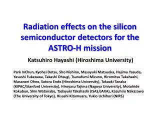 Radiation effects on the silicon semiconductor detectors for the ASTRO-H mission