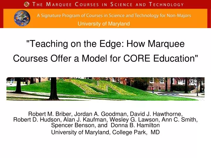 teaching on the edge how marquee courses offer a model for core education