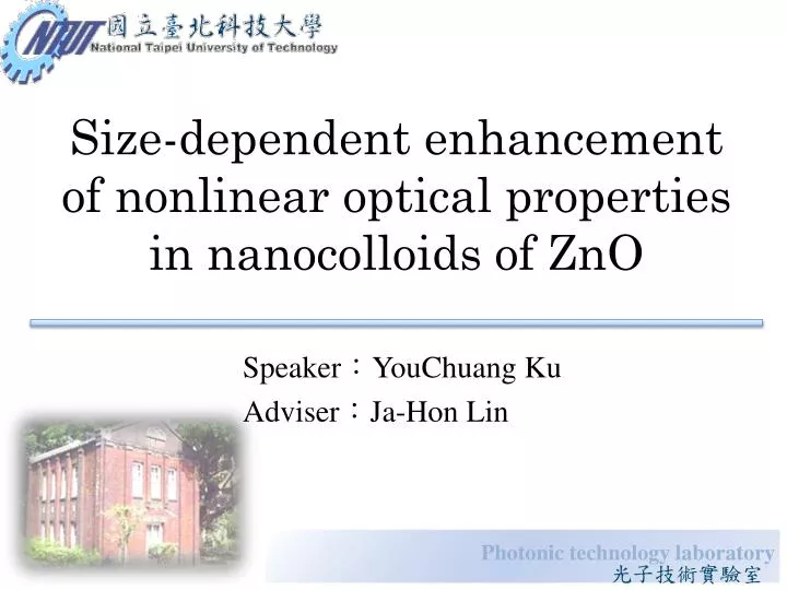 size dependent enhancement of nonlinear optical properties in nanocolloids of zno