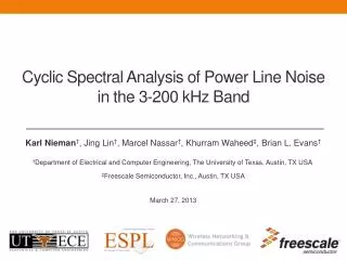 Cyclic Spectral Analysis of Power Line Noise in the 3-200 kHz Band
