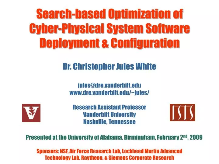 search based optimization of cyber physical system software deployment configuration
