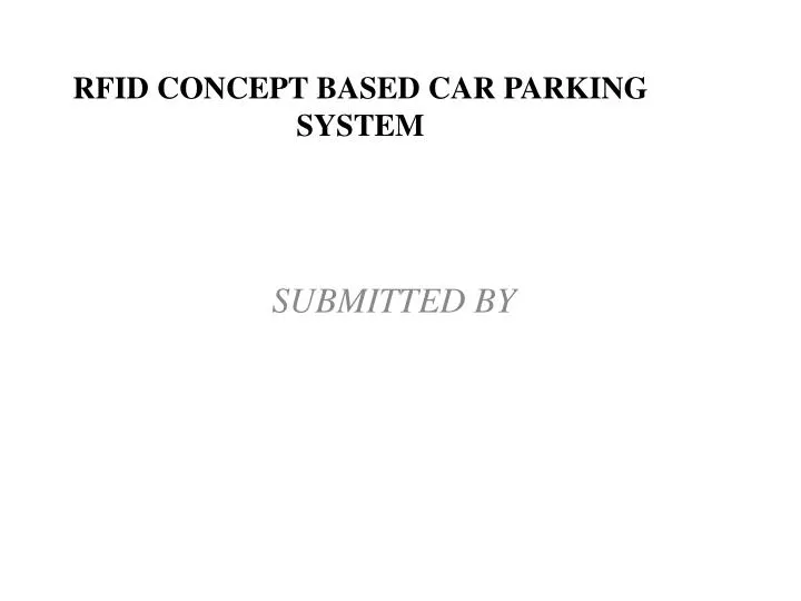 rfid concept based car parking system